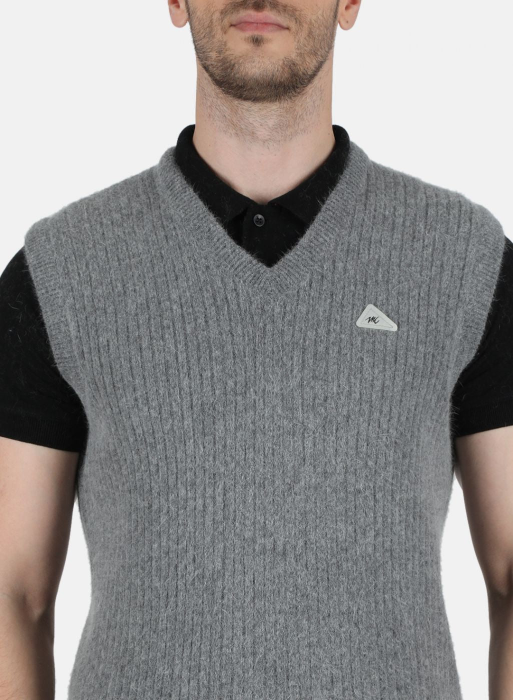 Men Grey Solid Sweater