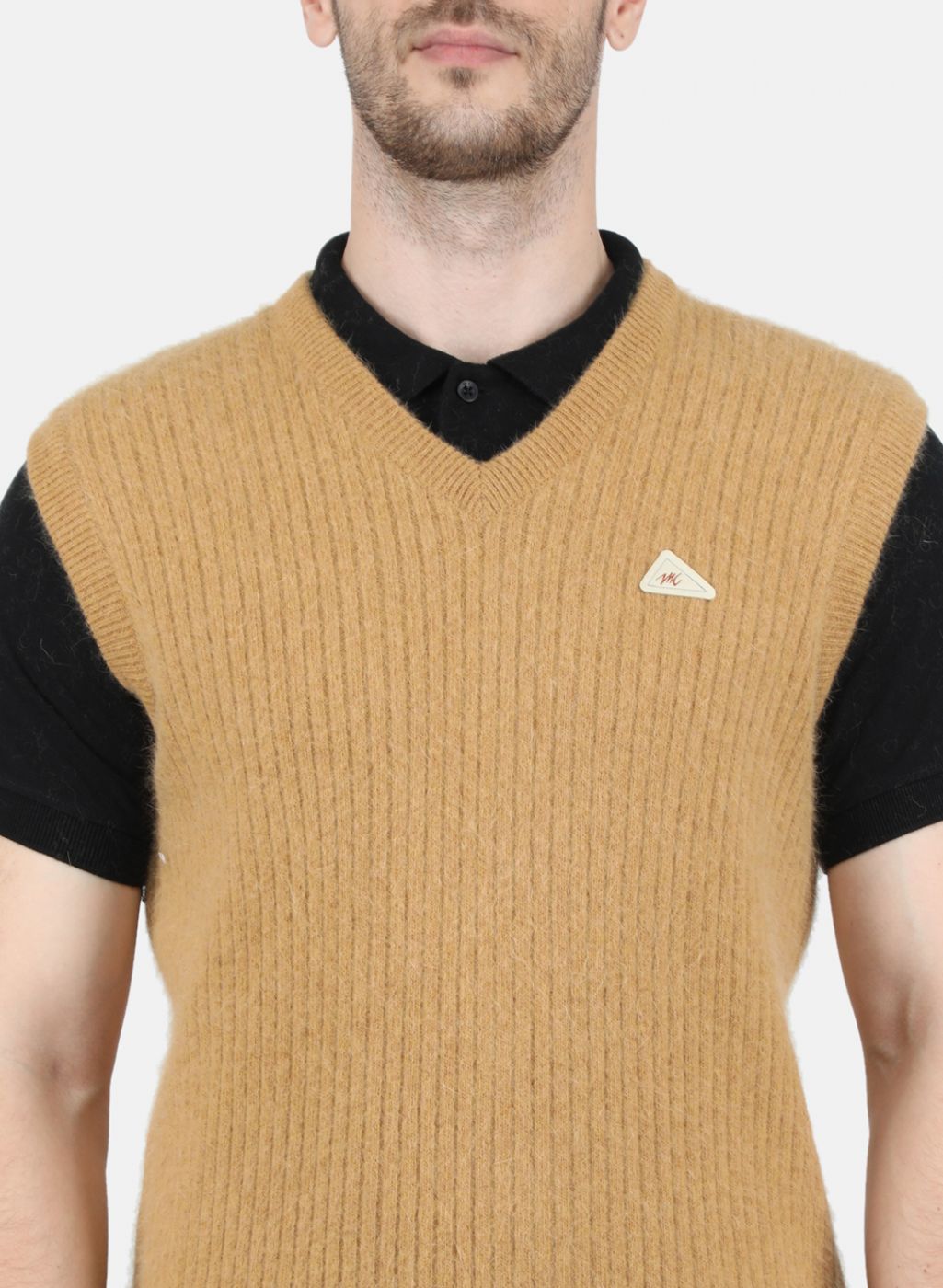 Men Brown Solid Sweater