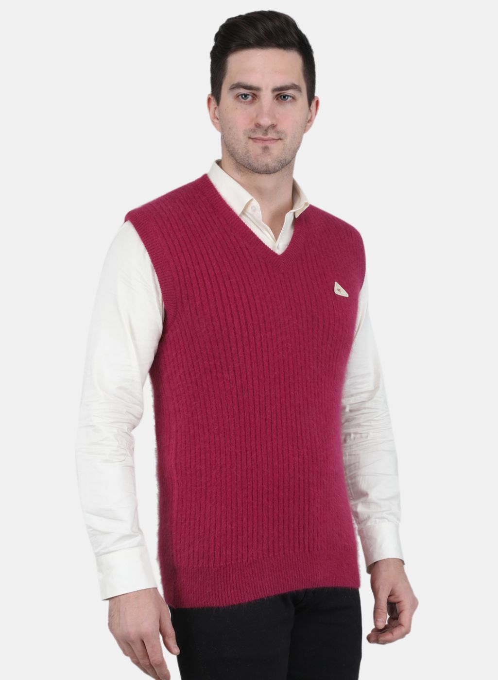 Men Purple Solid Sweater