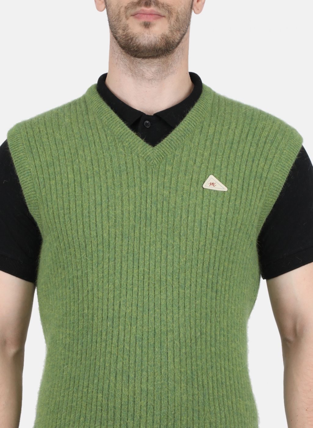 Men Olive Solid Sweater