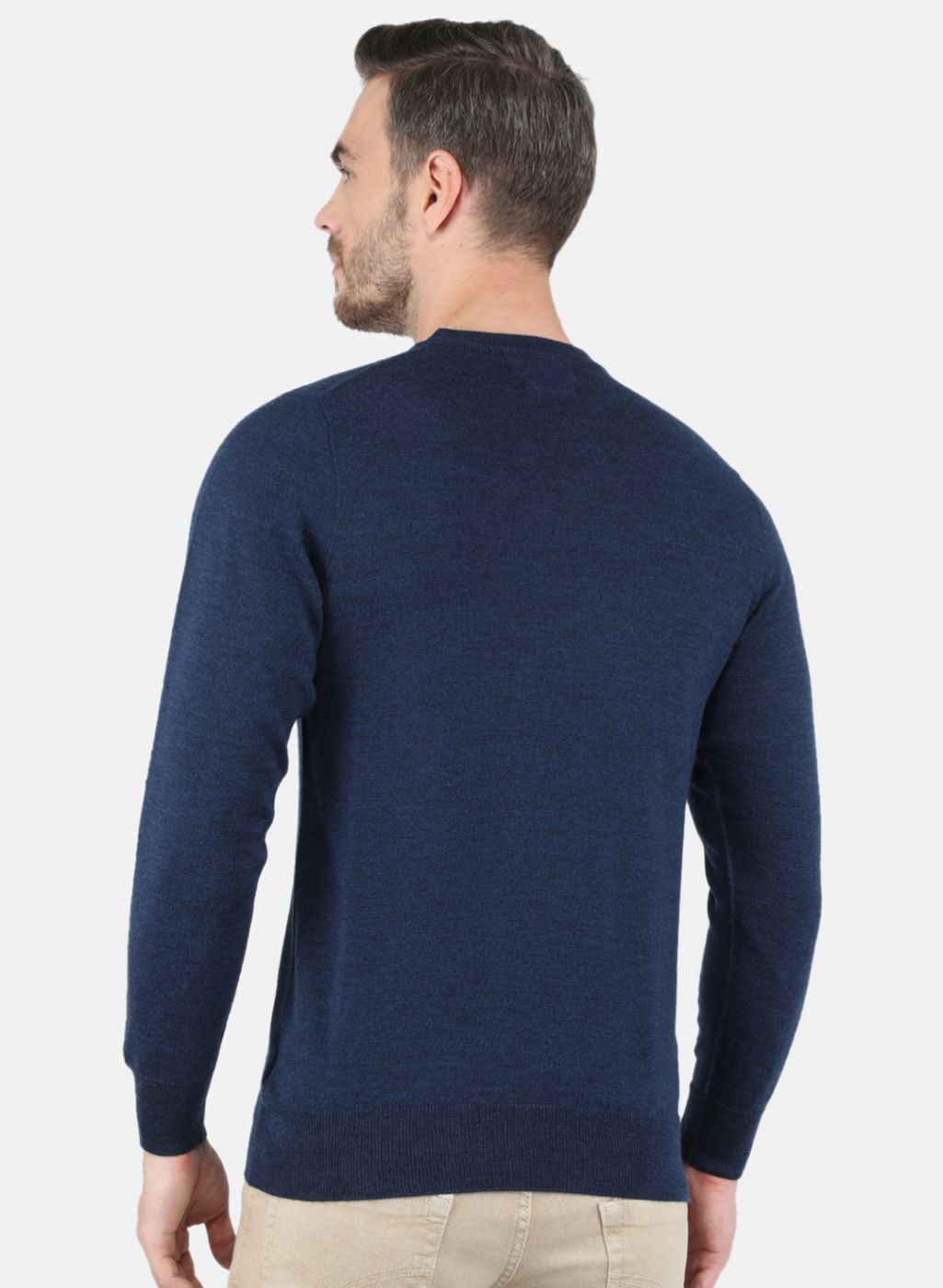 Men NAvy Blue Solid Pullover