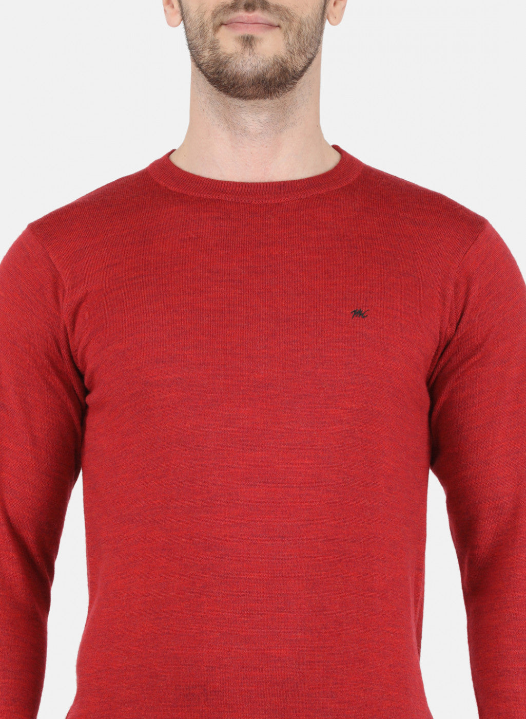 Men Red Solid Pullover