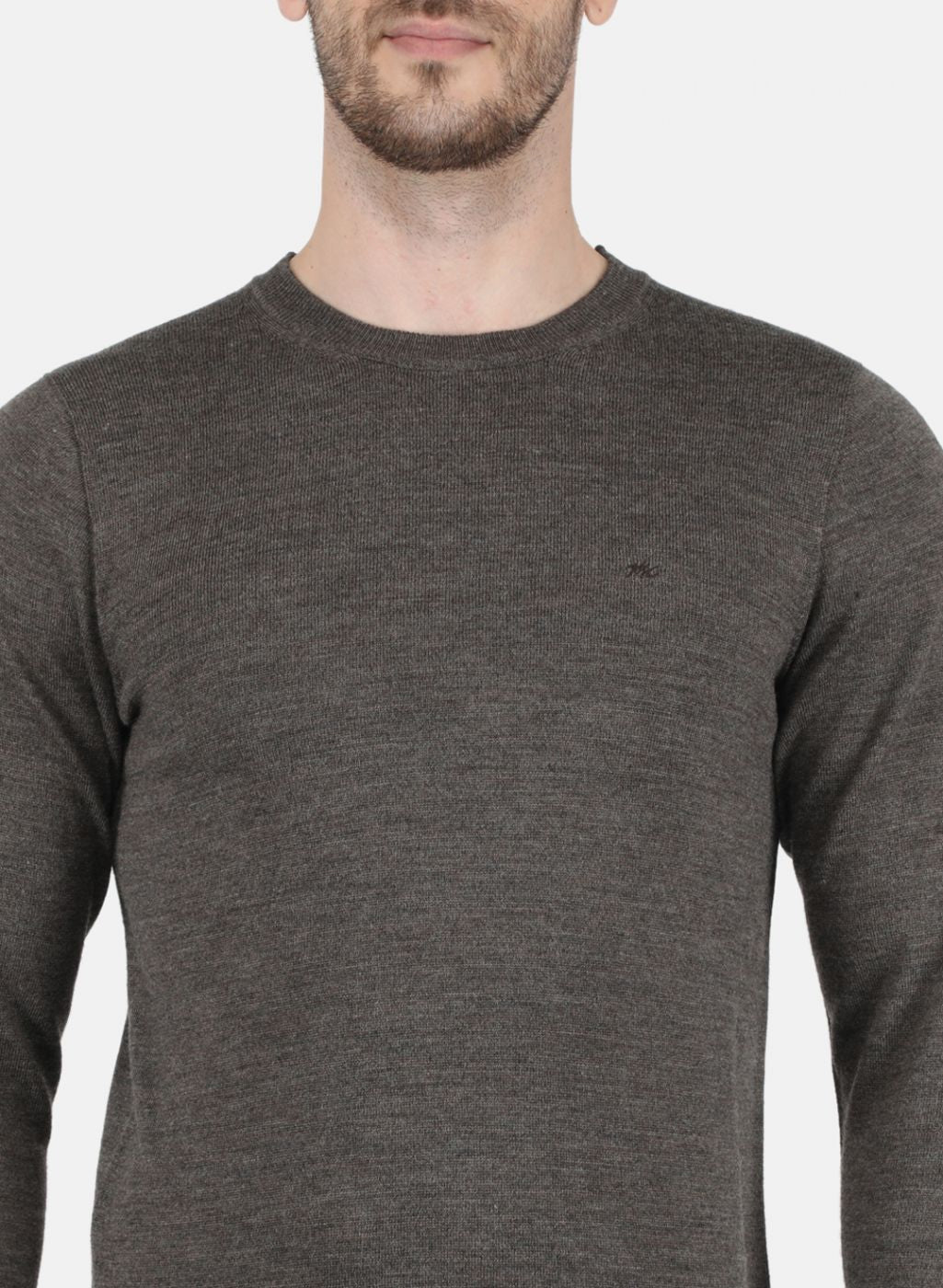Men Brown Solid Pullover