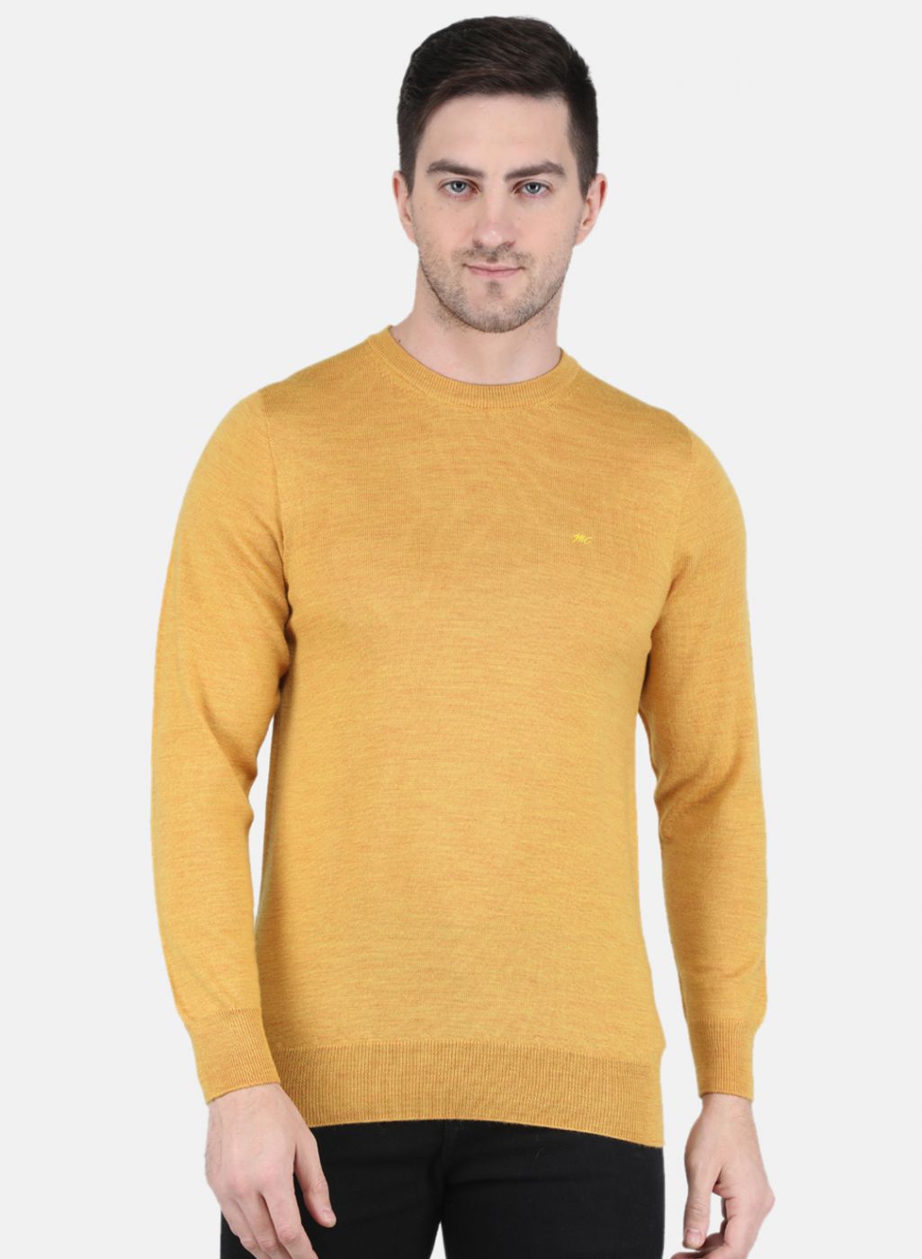 Men Brown Solid Pullover