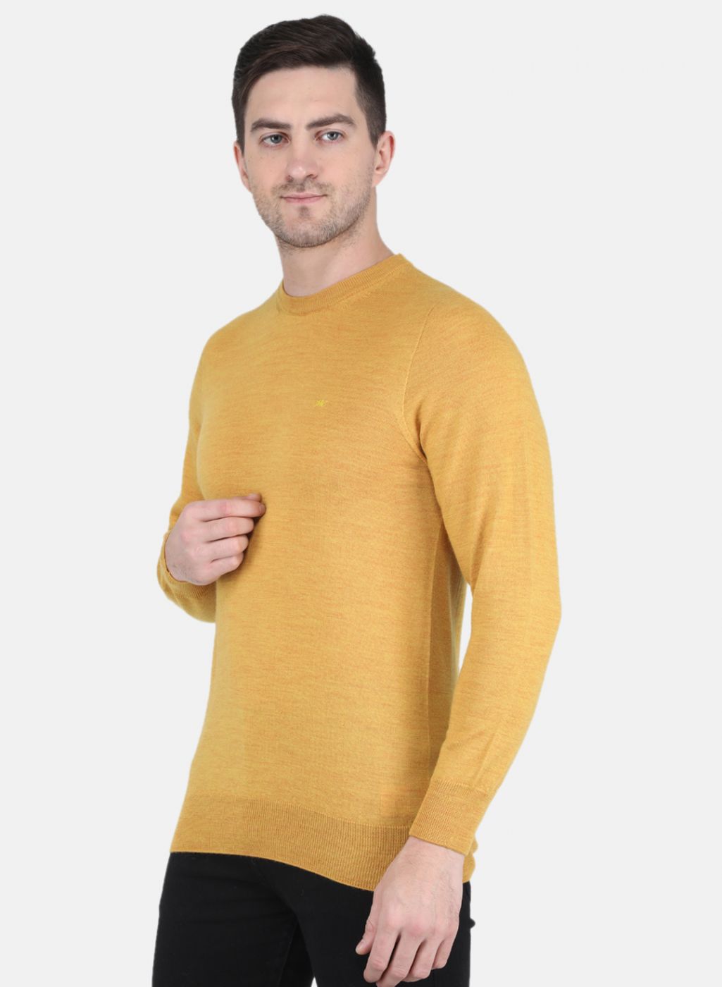 Men Brown Solid Pullover