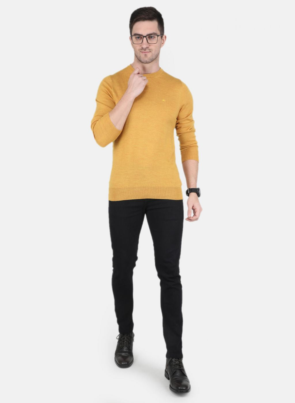 Men Brown Solid Pullover