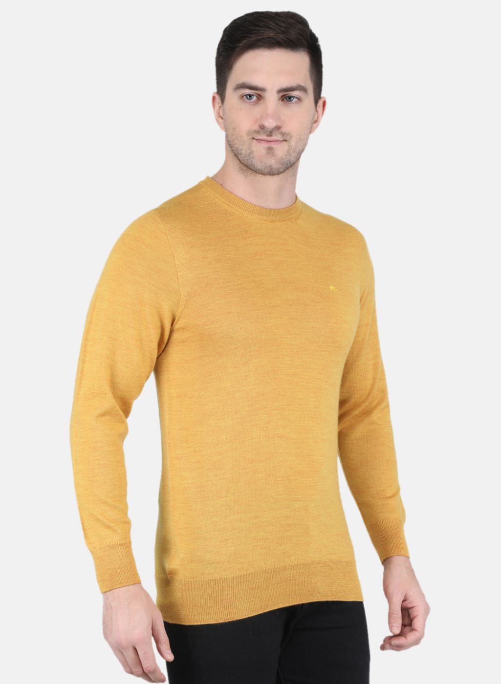 Men Brown Solid Pullover