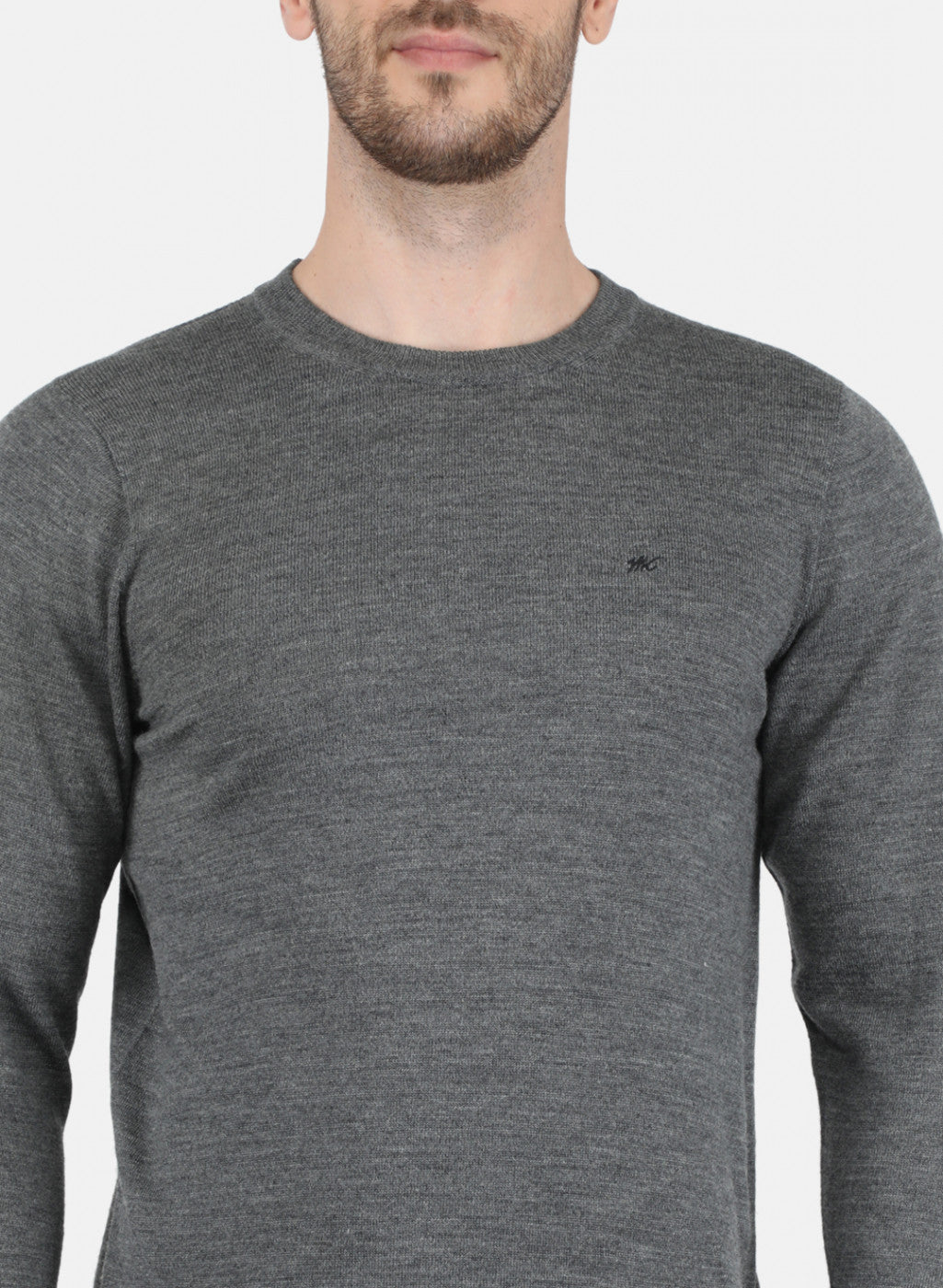 Men Grey Solid Pullover