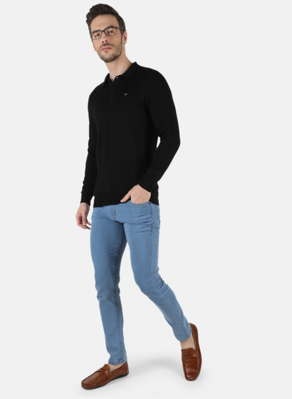 Men Black Solid T-Shirt