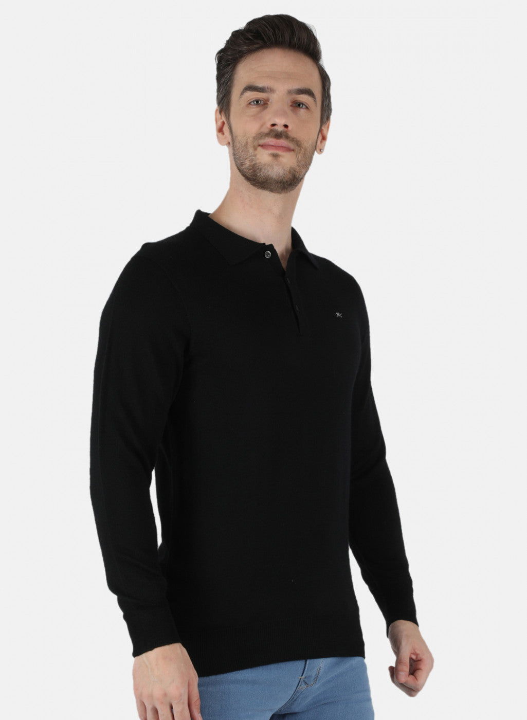Men Black Solid T-Shirt