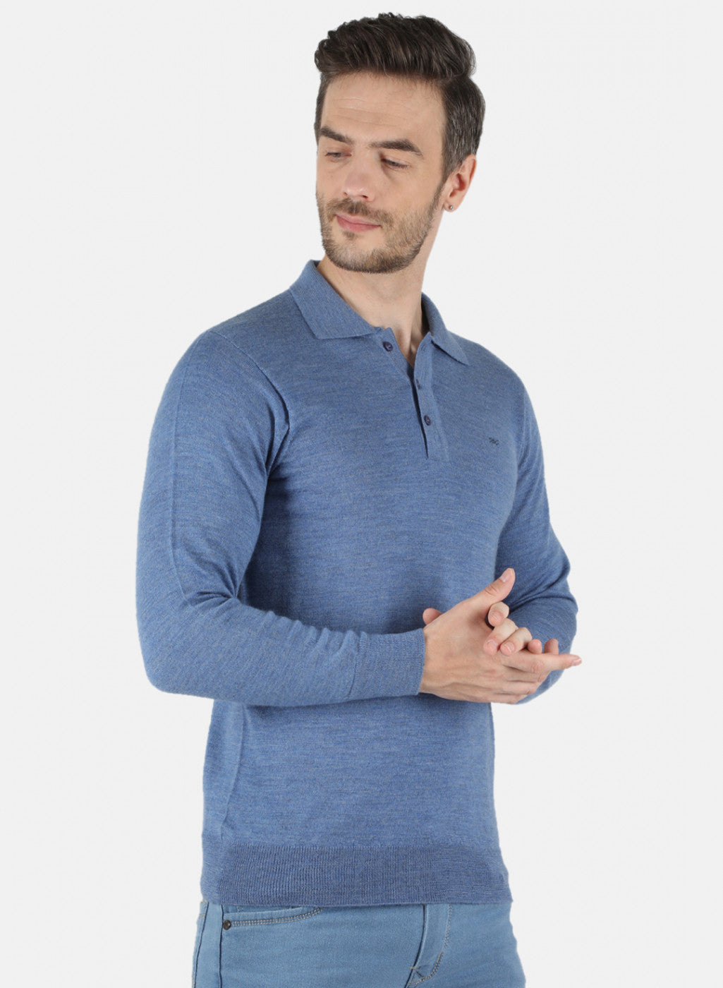 Men Blue Solid T-Shirt