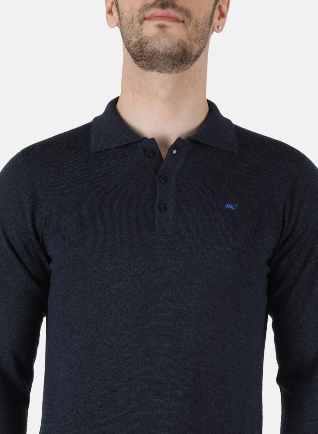 Men NAvy Blue Solid T-Shirt