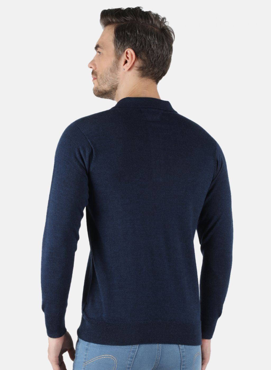 Men NAvy Blue Solid T-Shirt