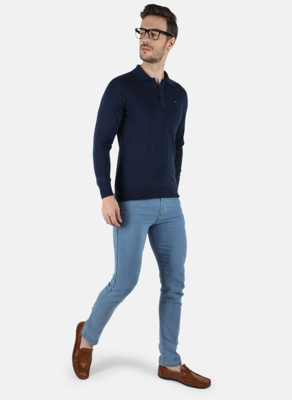 Men NAvy Blue Solid T-Shirt