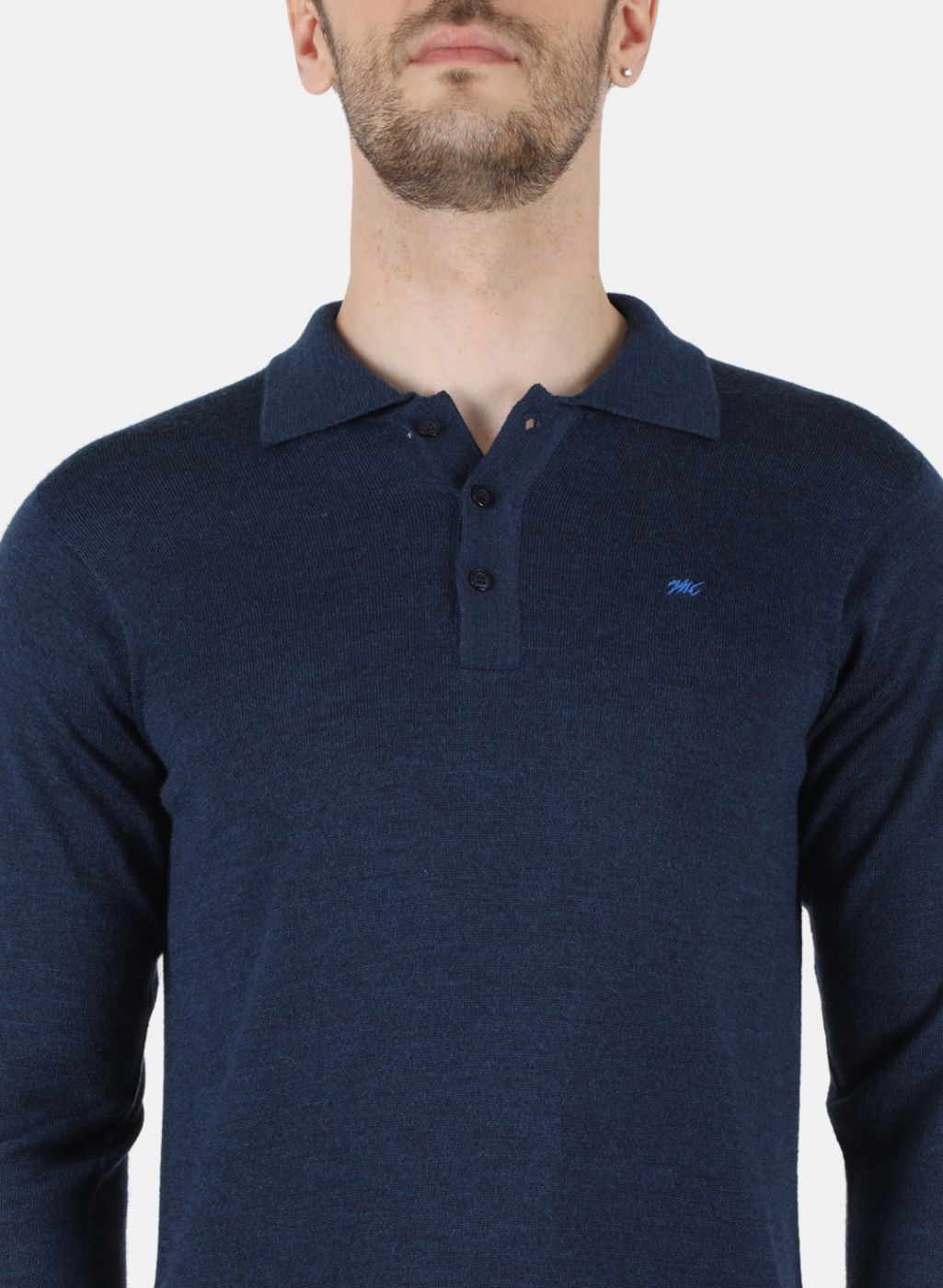 Men NAvy Blue Solid T-Shirt