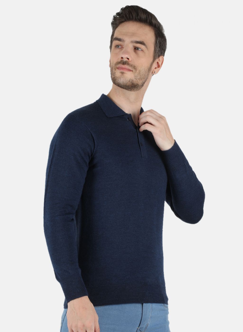 Men NAvy Blue Solid T-Shirt
