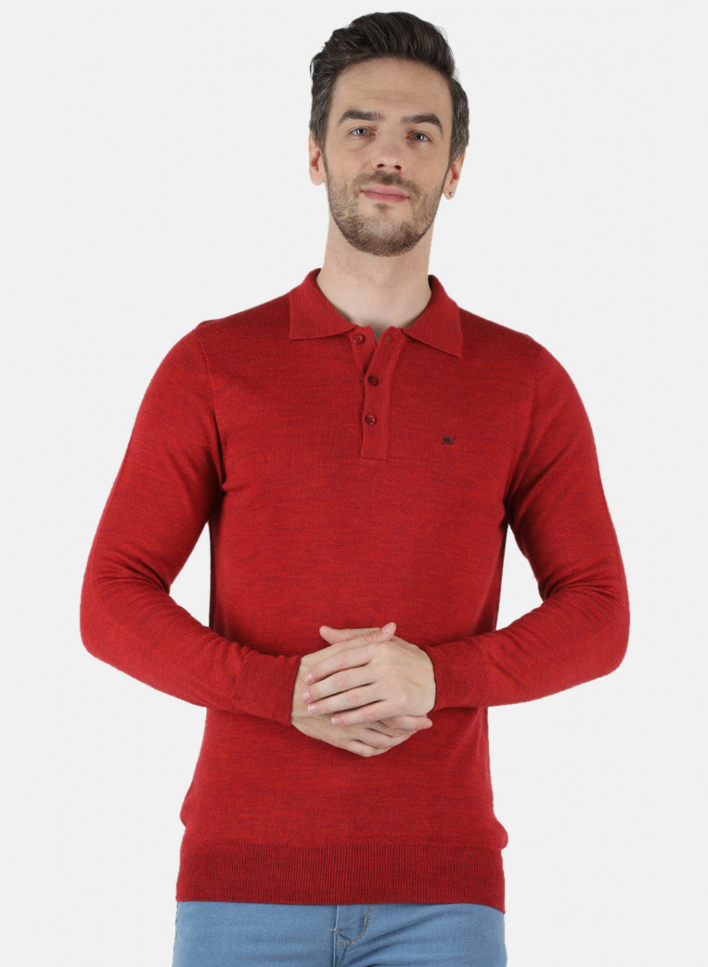 Men Red Solid T-Shirt