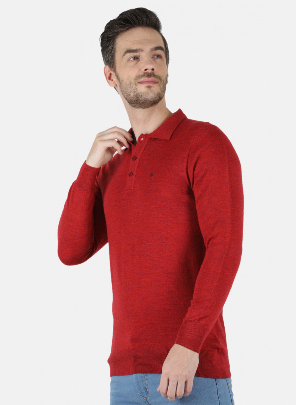 Men Red Solid T-Shirt