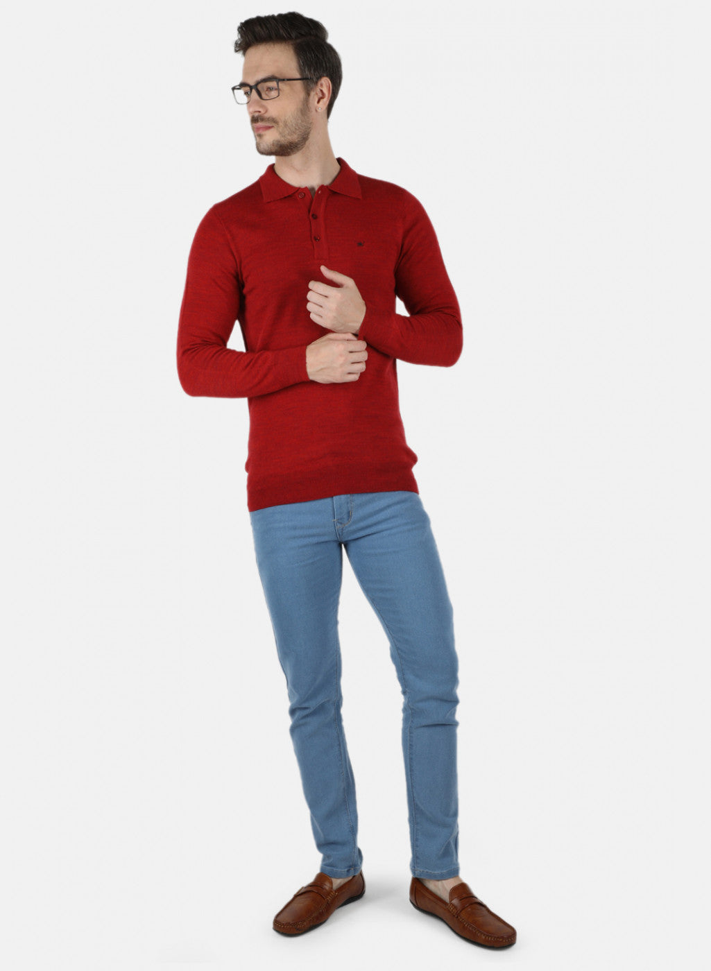Men Red Solid T-Shirt