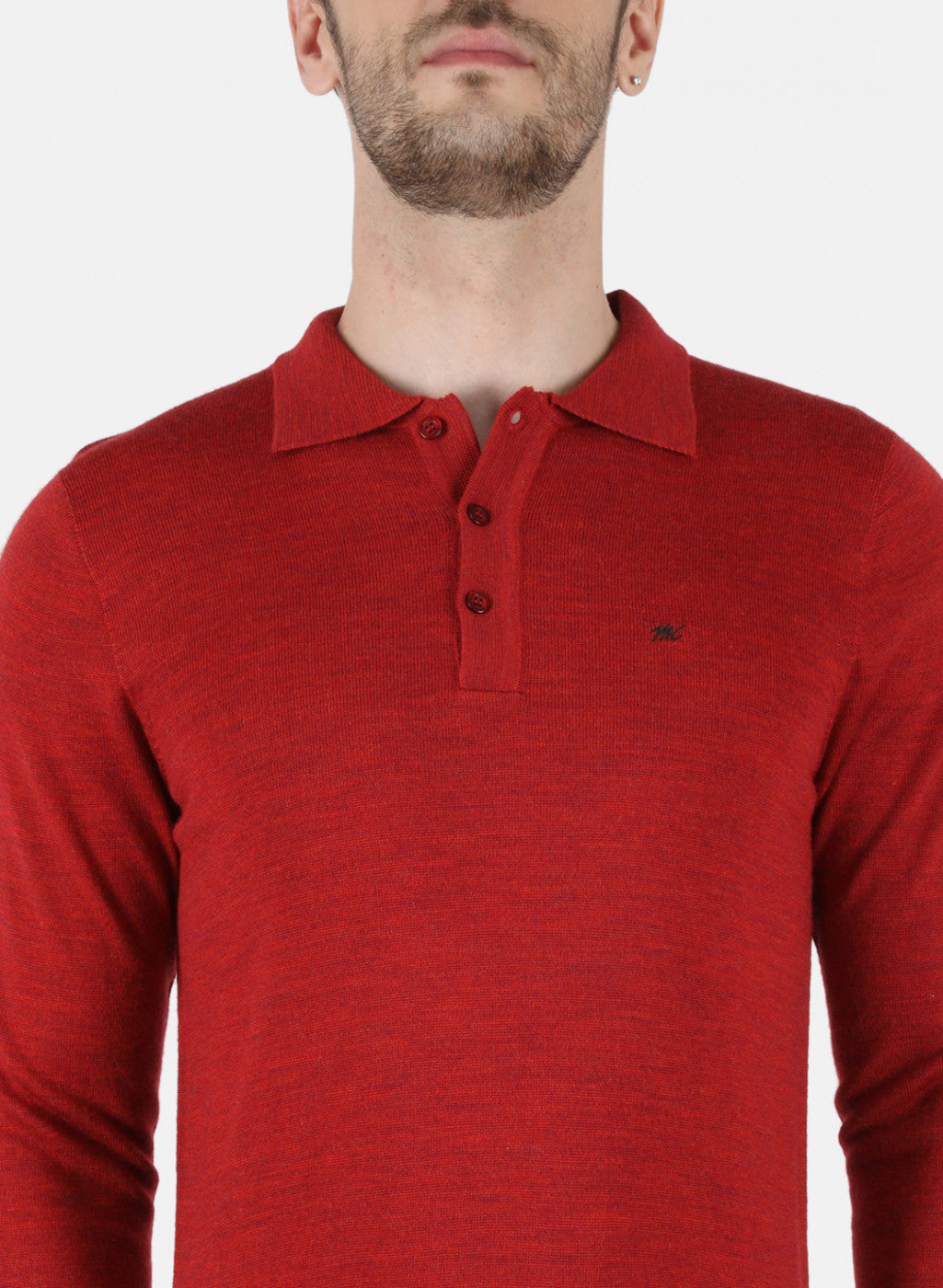 Men Red Solid T-Shirt