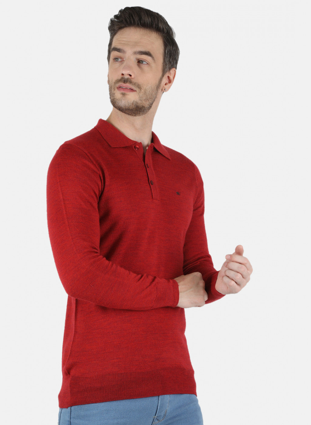 Men Red Solid T-Shirt