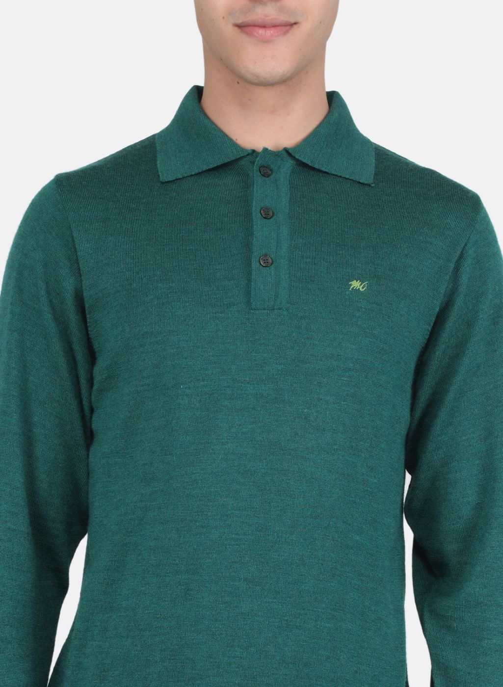 Men Green Solid T-Shirt