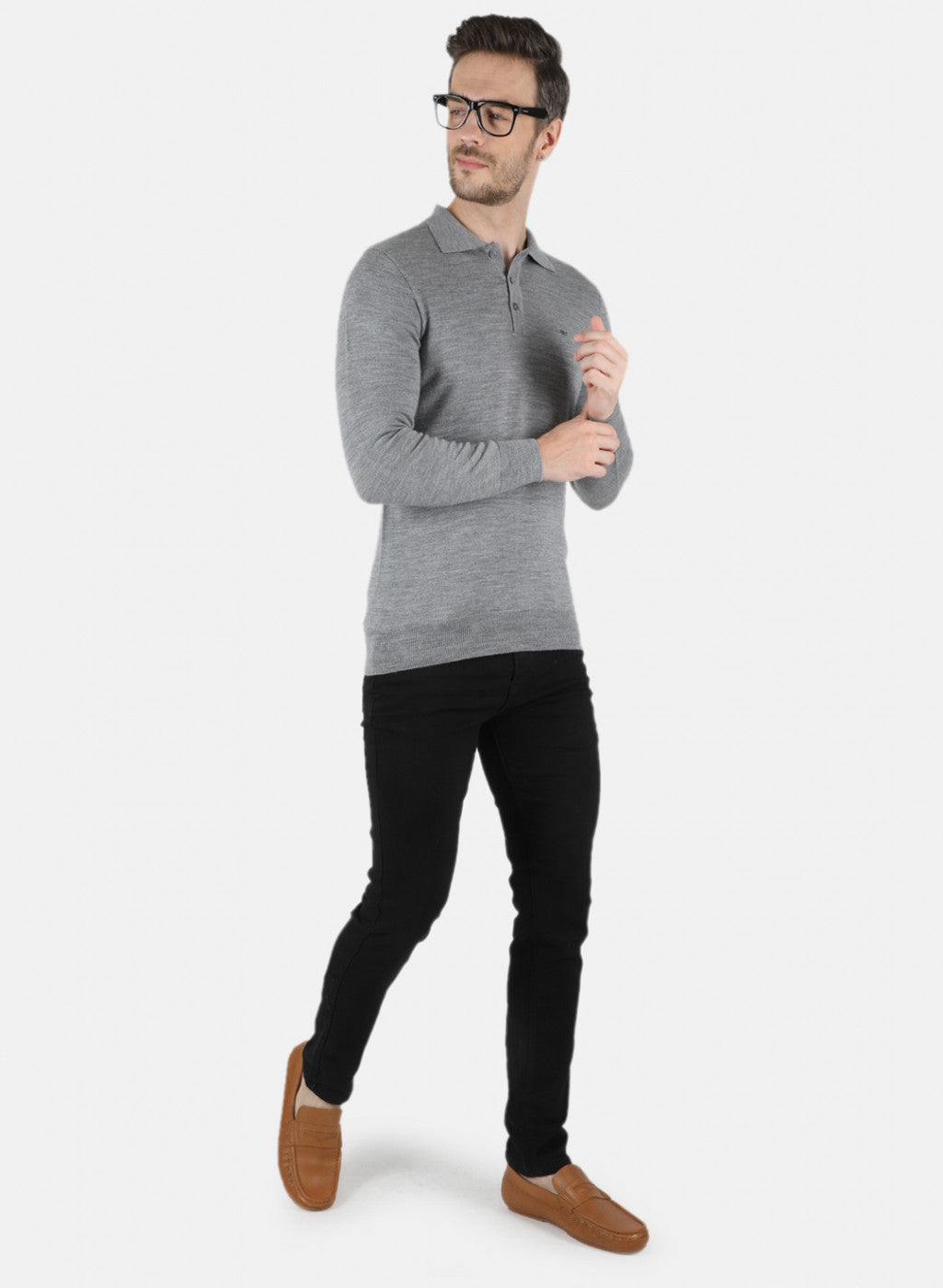 Men Grey Solid T-Shirt