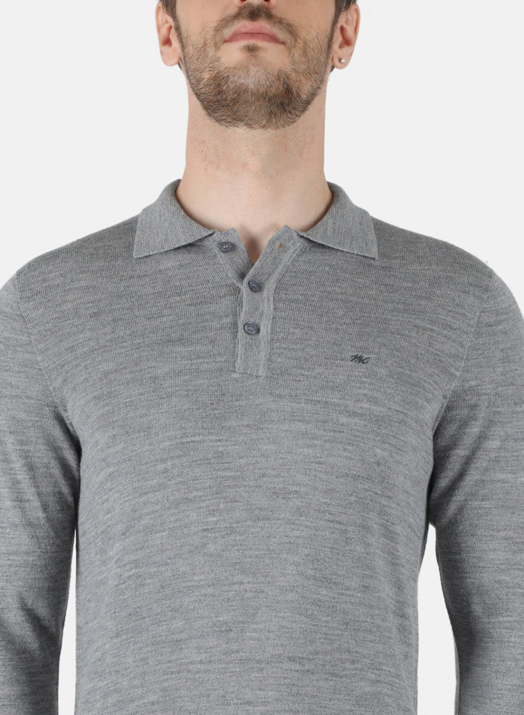 Men Grey Solid T-Shirt