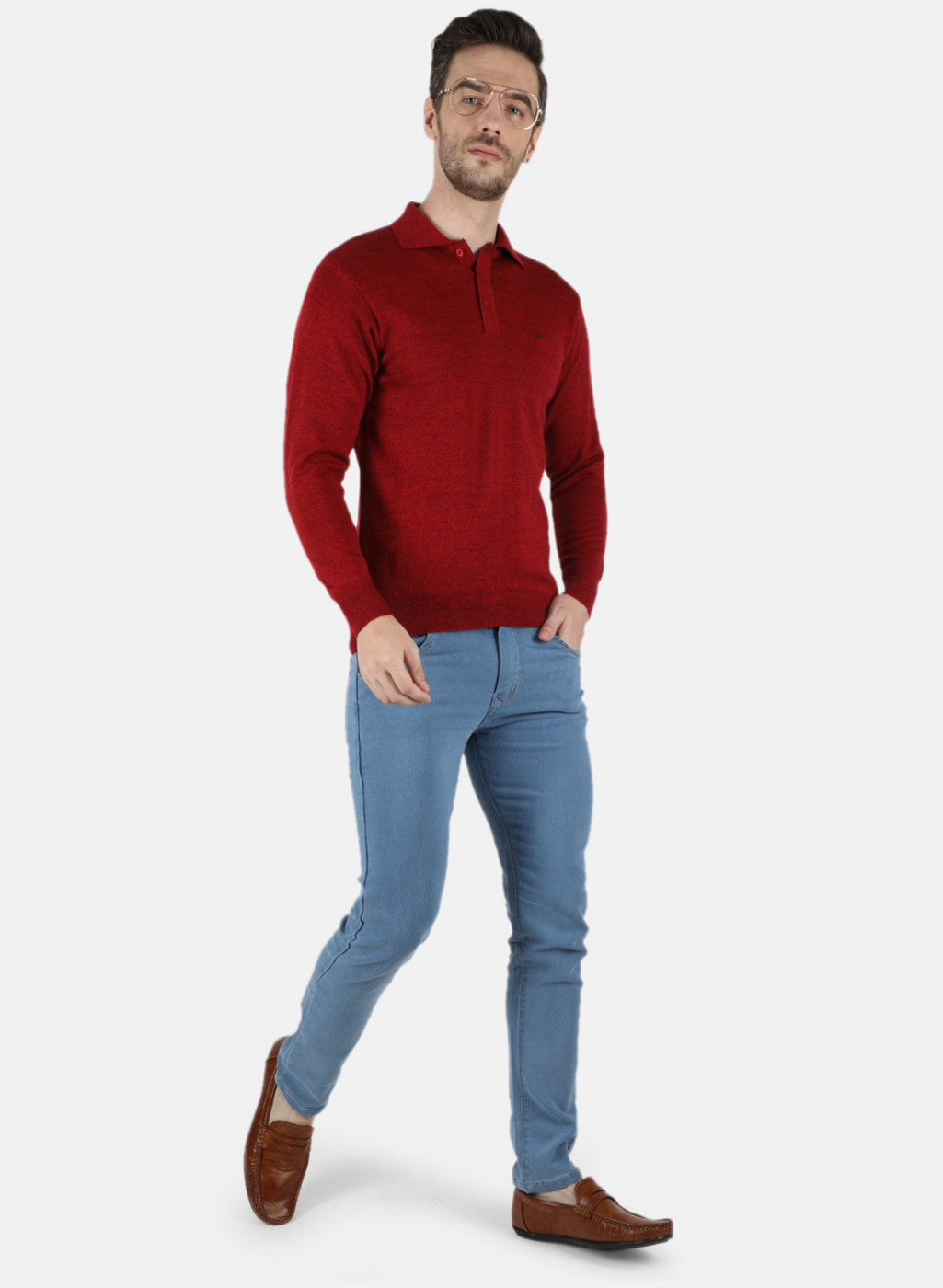 Men Red Solid T-Shirt