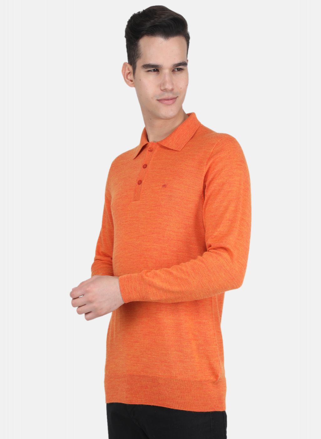 Men Orange Solid T-Shirt
