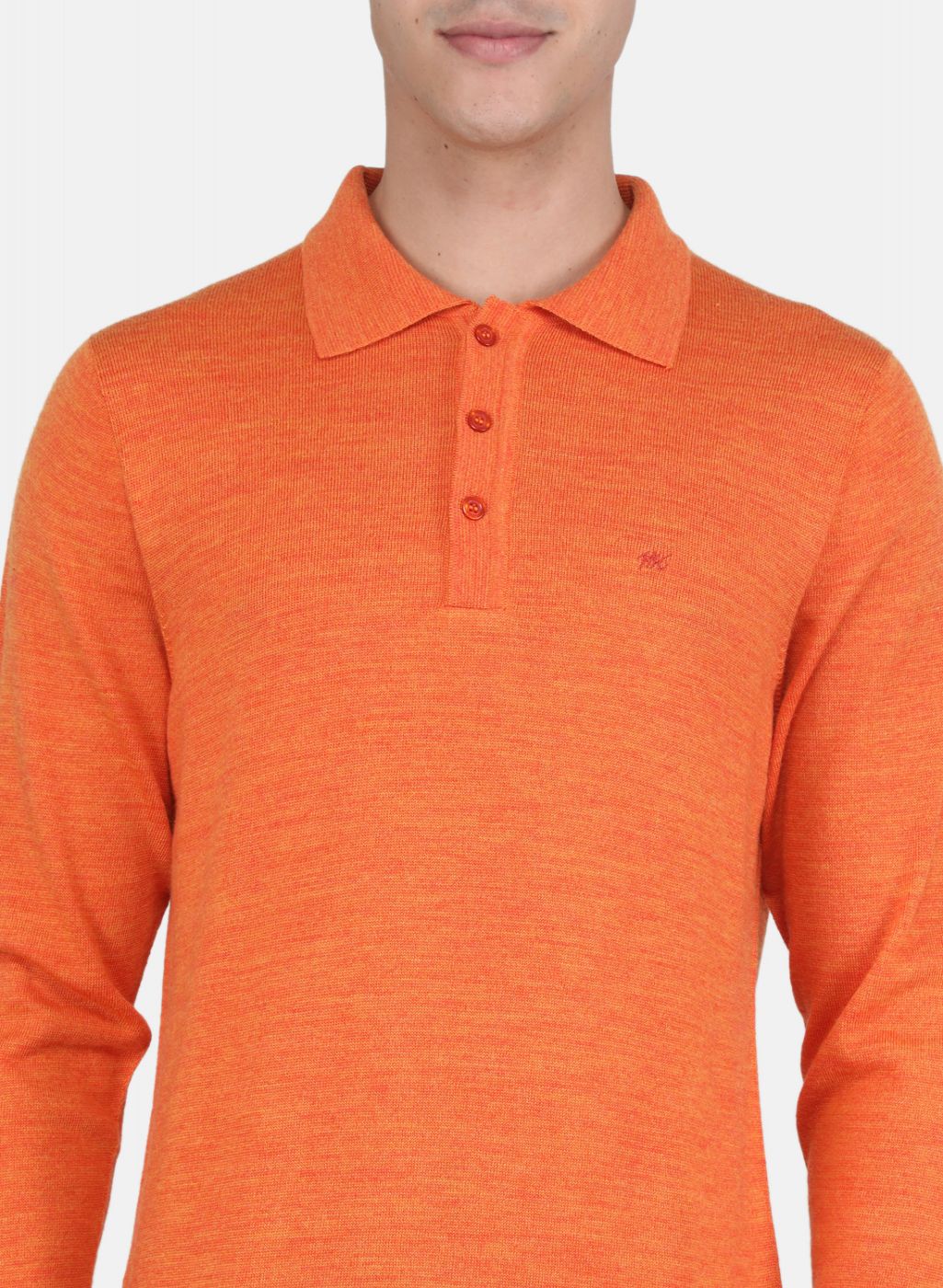 Men Orange Solid T-Shirt