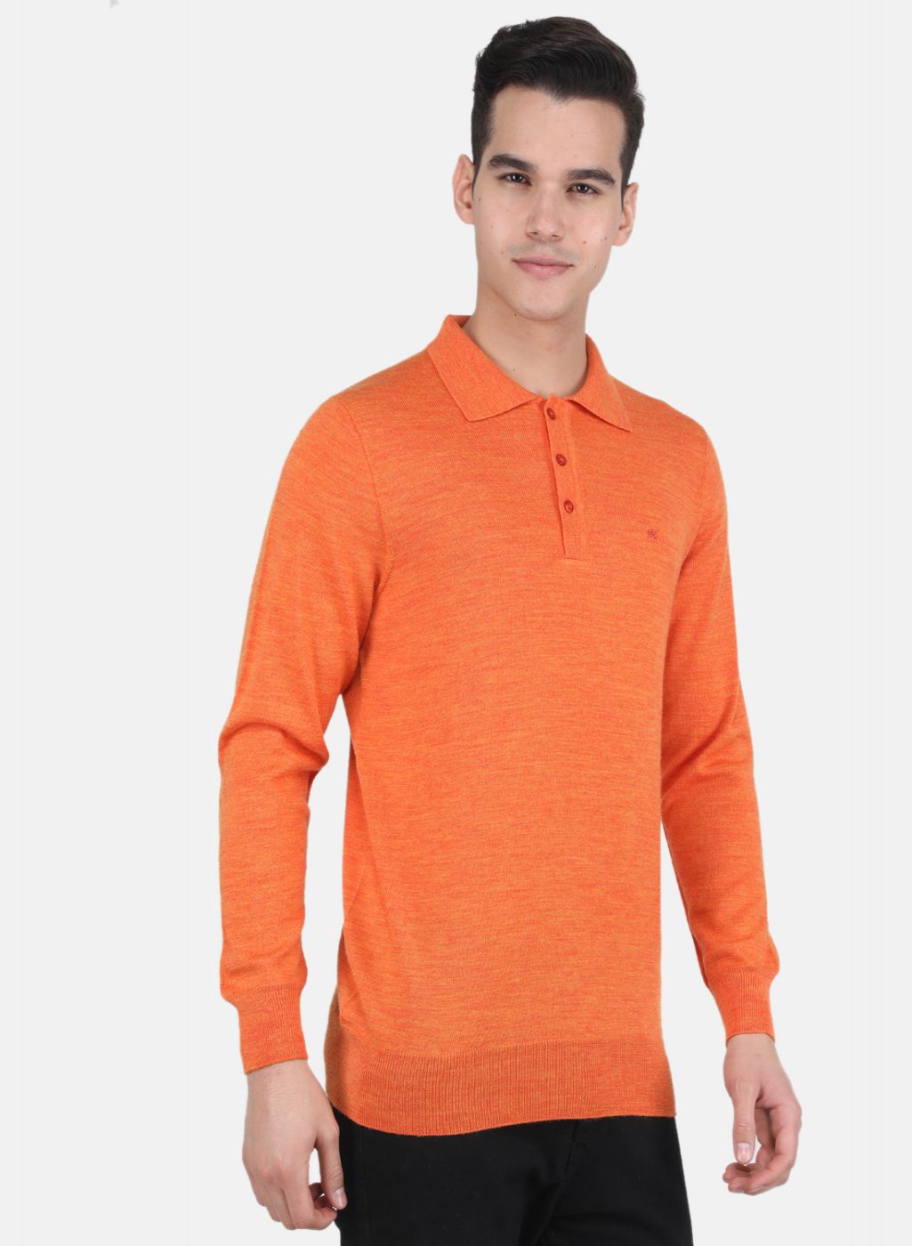 Men Orange Solid T-Shirt