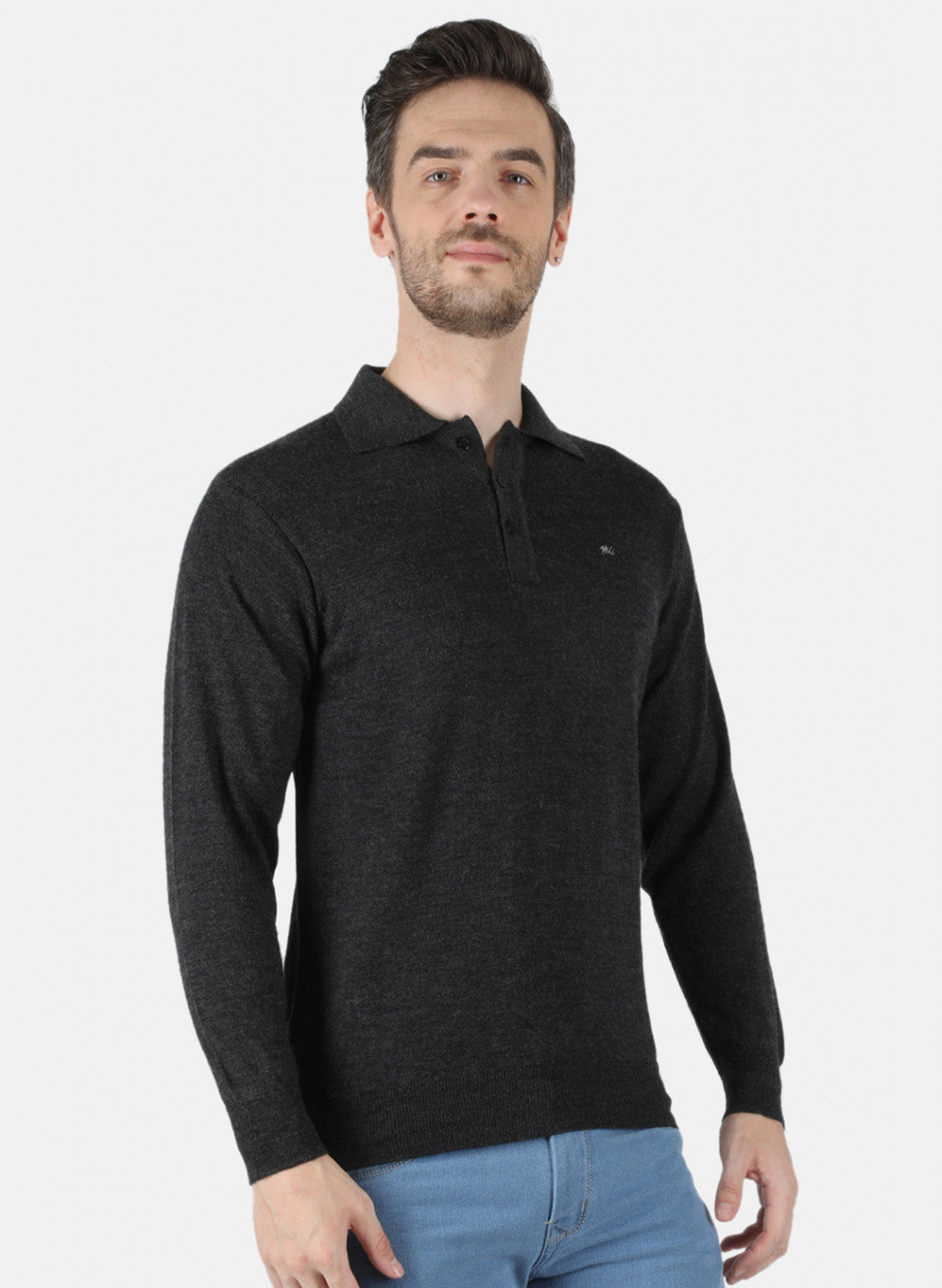 Men Grey Solid T-Shirt