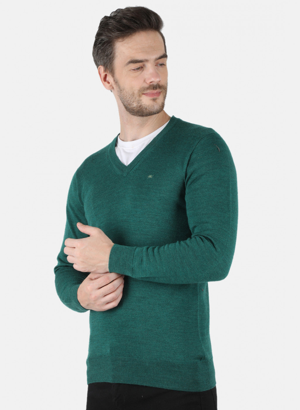 Men Green Solid Pullover