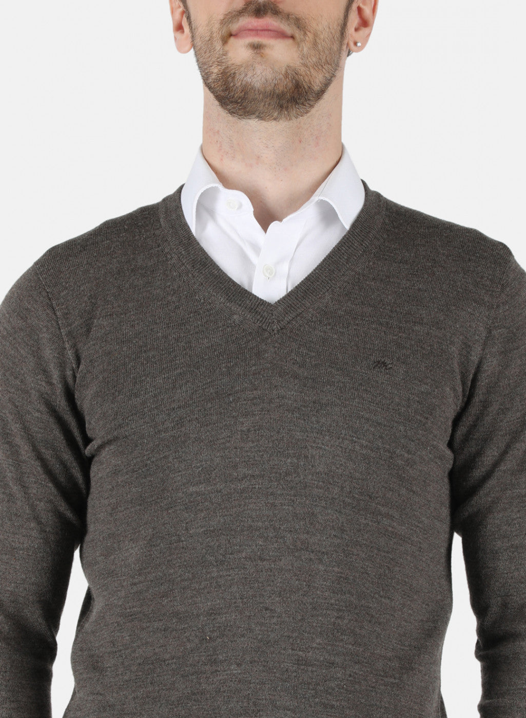 Men Brown Solid Pullover