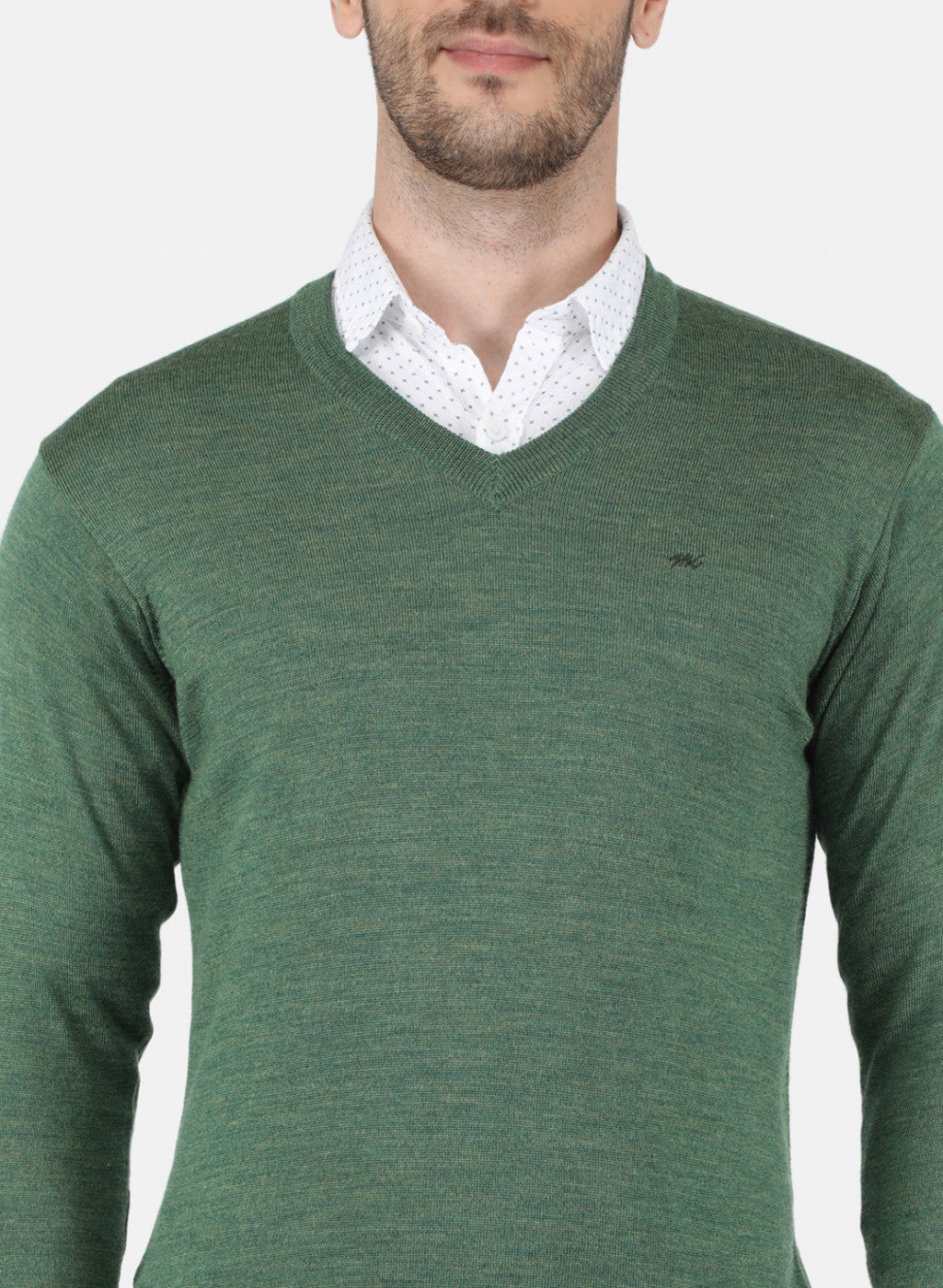 Men Green Solid Pullover
