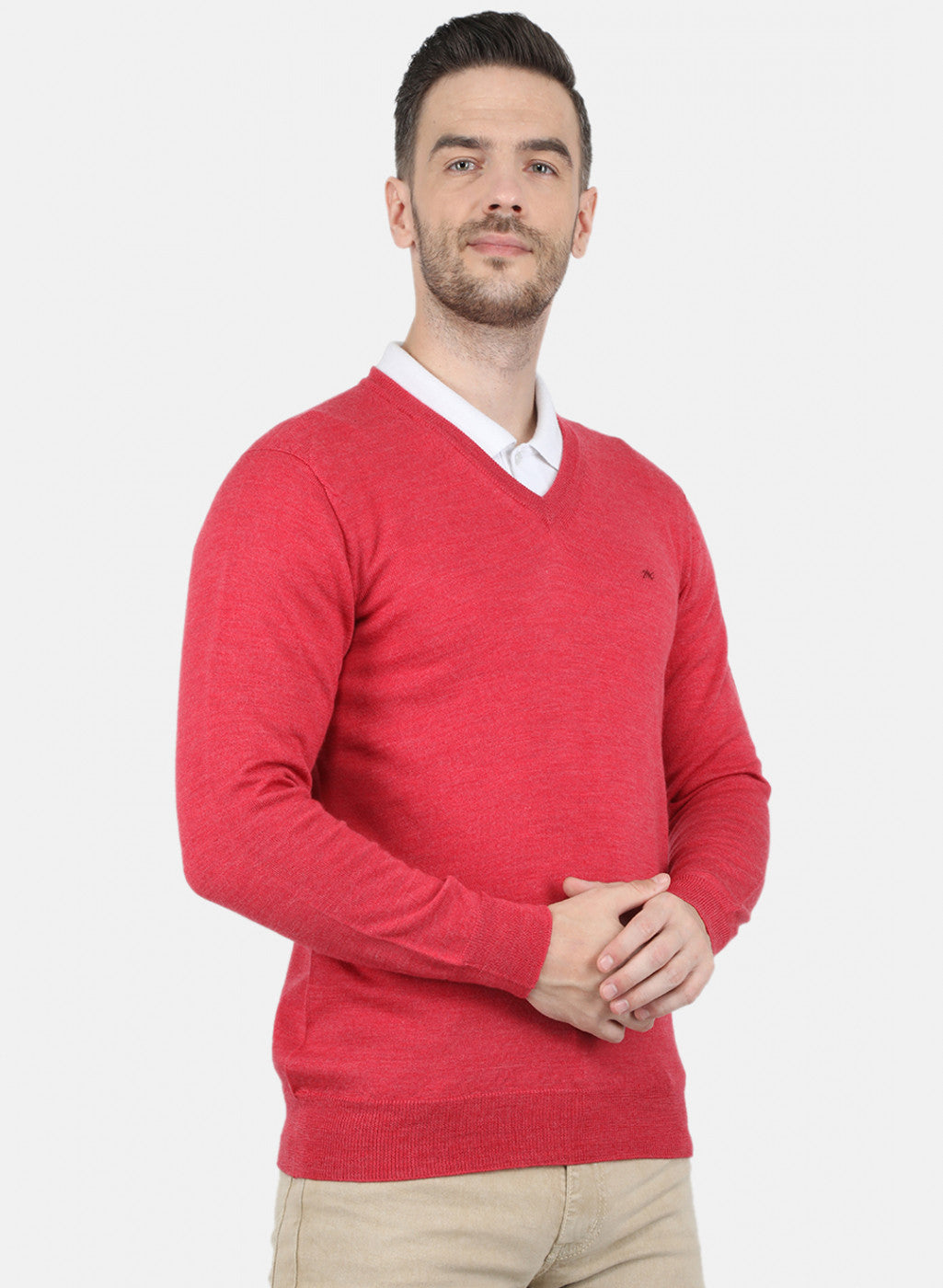 Men Brown Solid Pullover