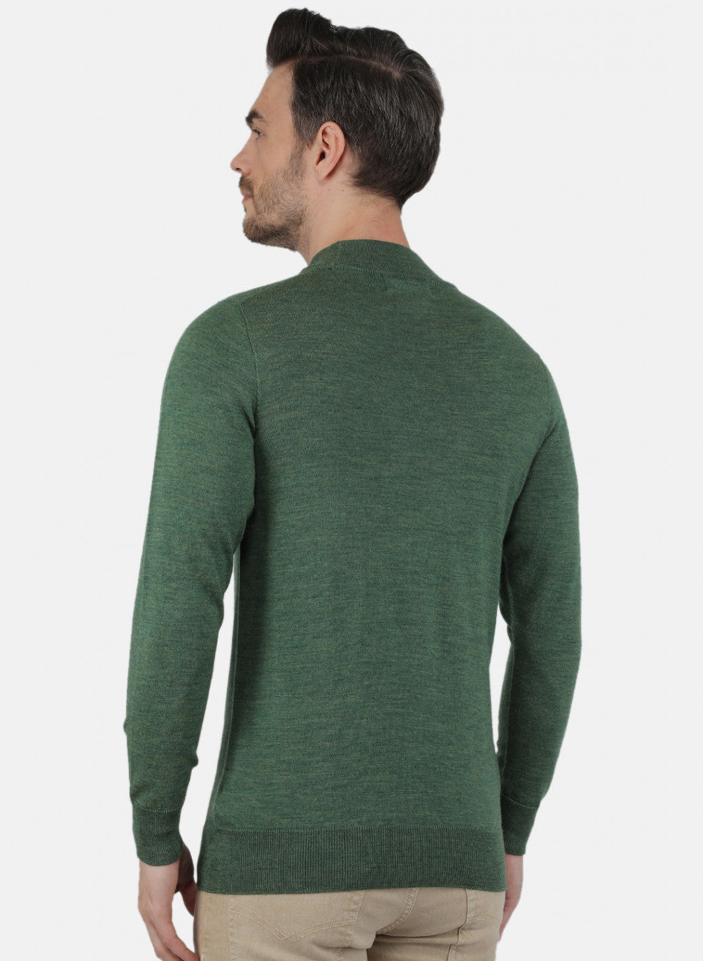 Men Green Solid Pullover