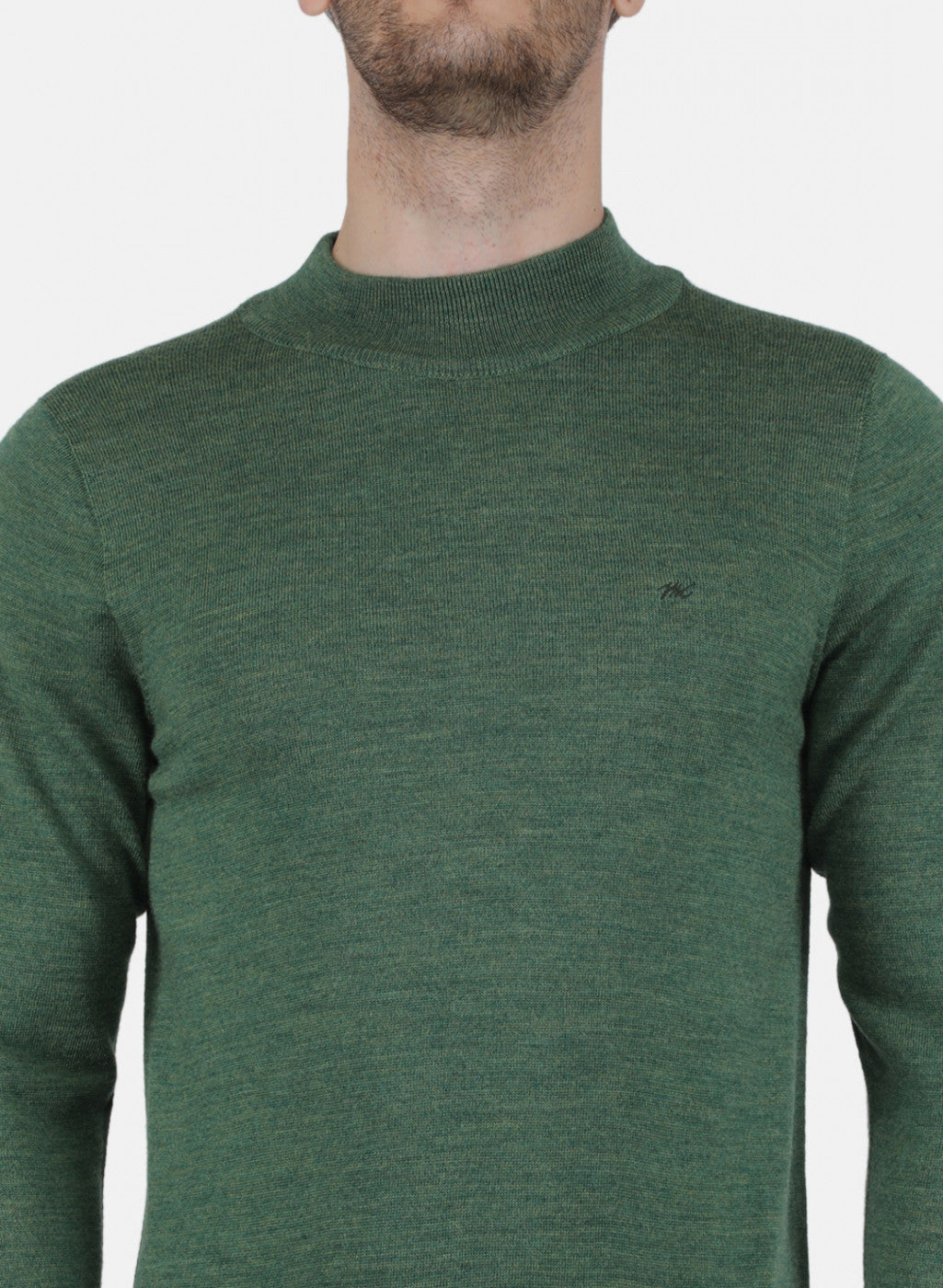 Men Green Solid Pullover