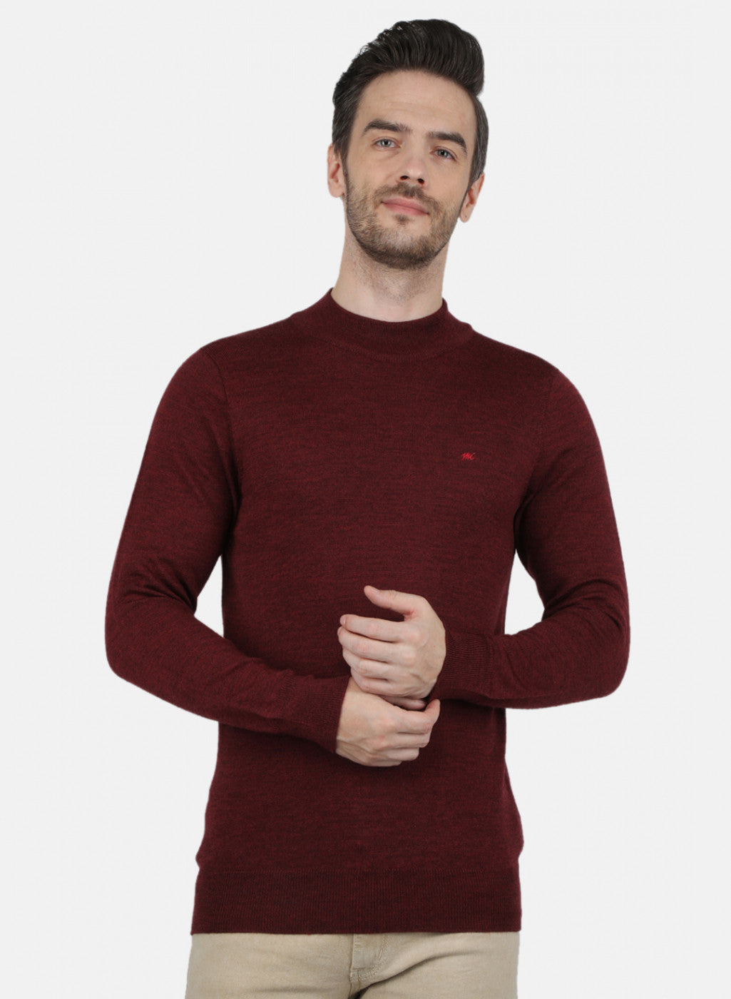 Men Purple Solid Pullover