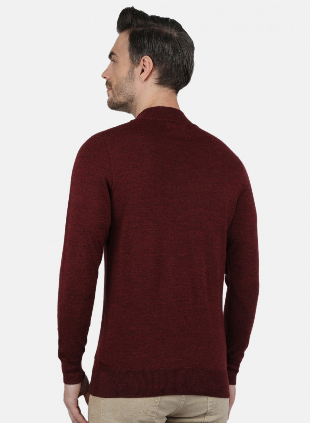 Men Purple Solid Pullover