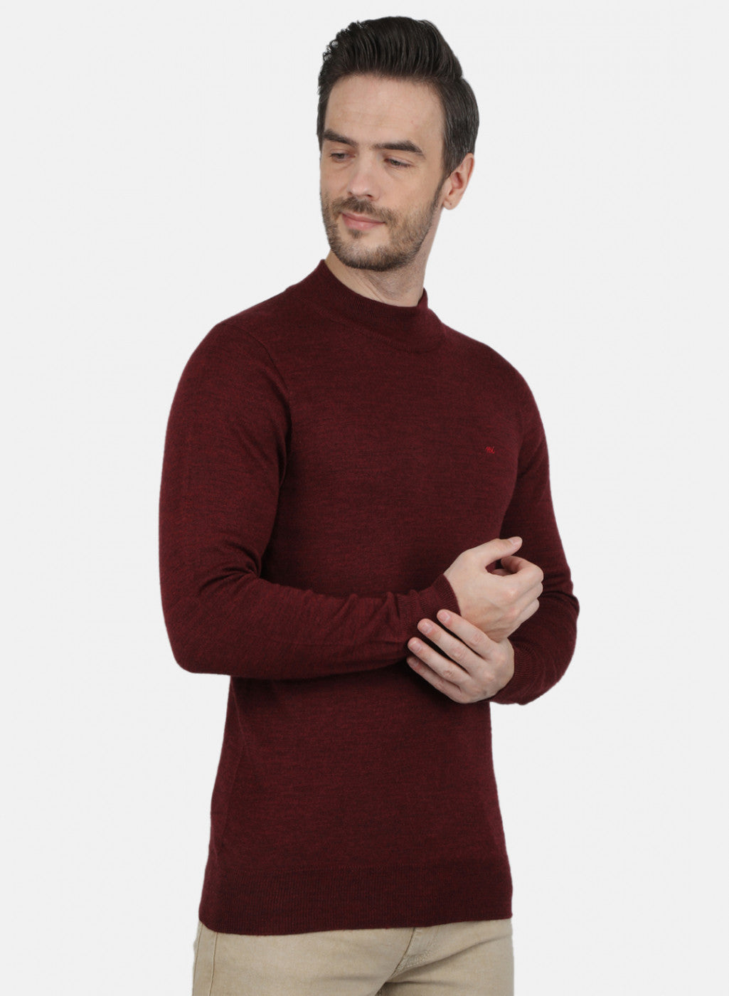 Men Purple Solid Pullover
