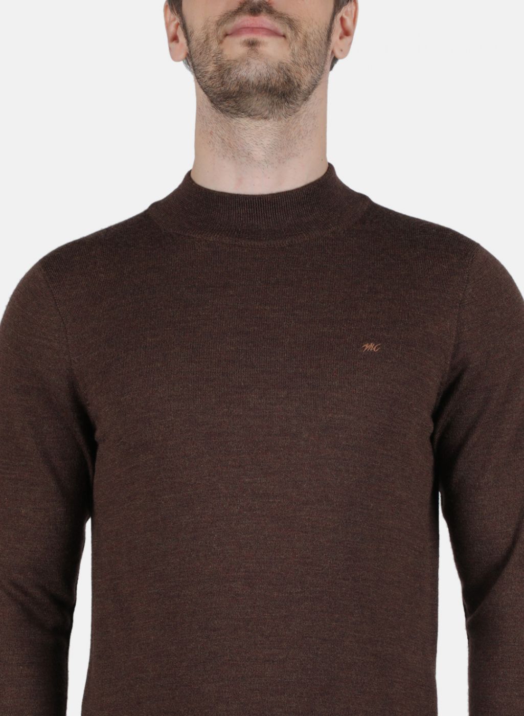 Men Brown Solid Pullover