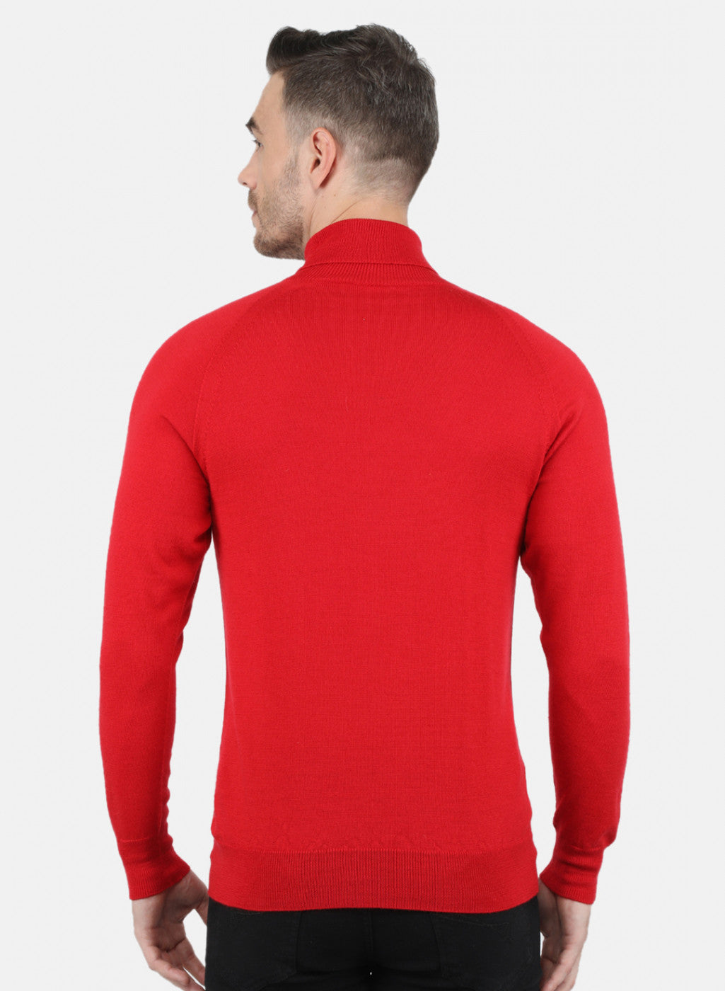 Men Red Solid Pullover