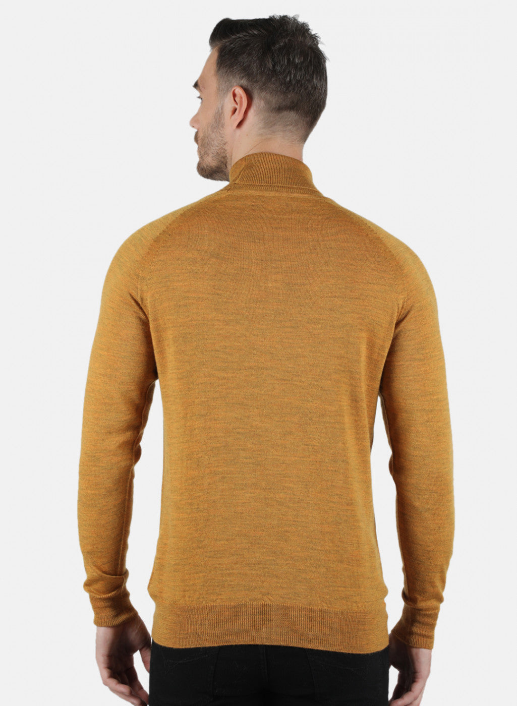 Men Gold Solid Pullover