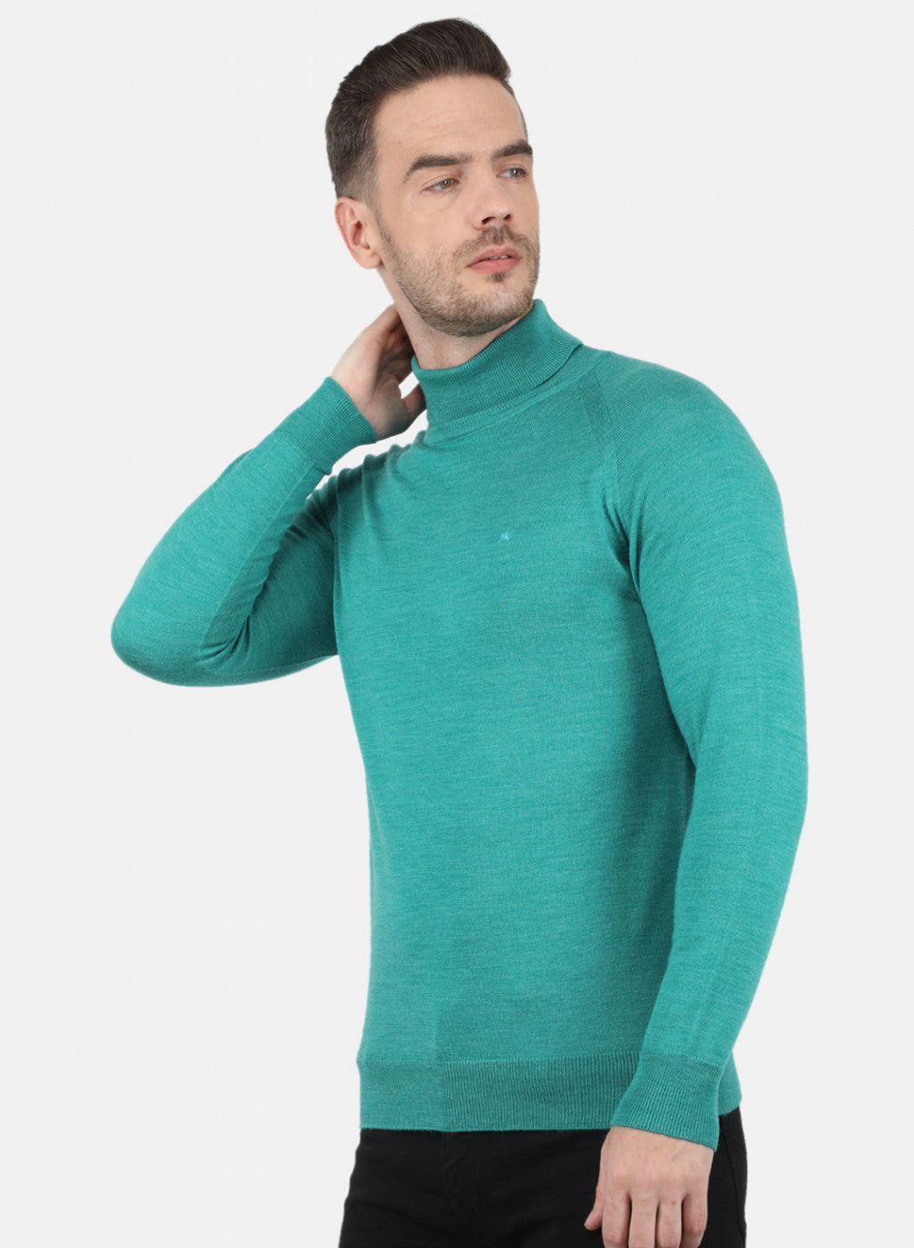 Men Green Solid Pullover