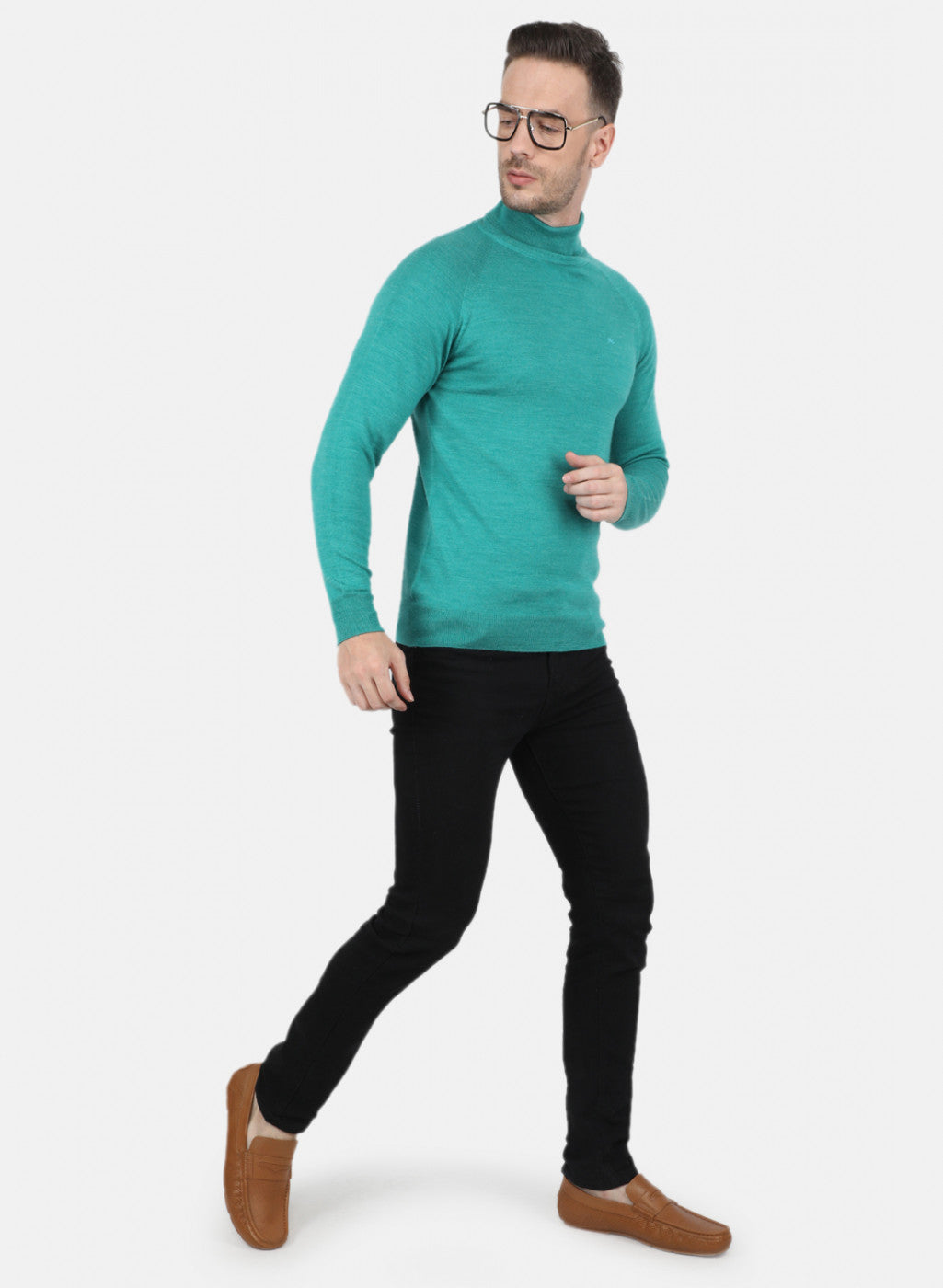 Men Green Solid Pullover