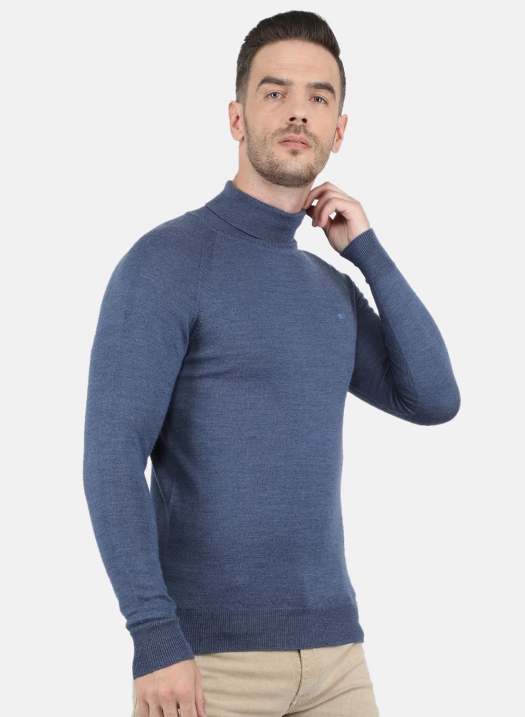 Men Grey Solid Pullover