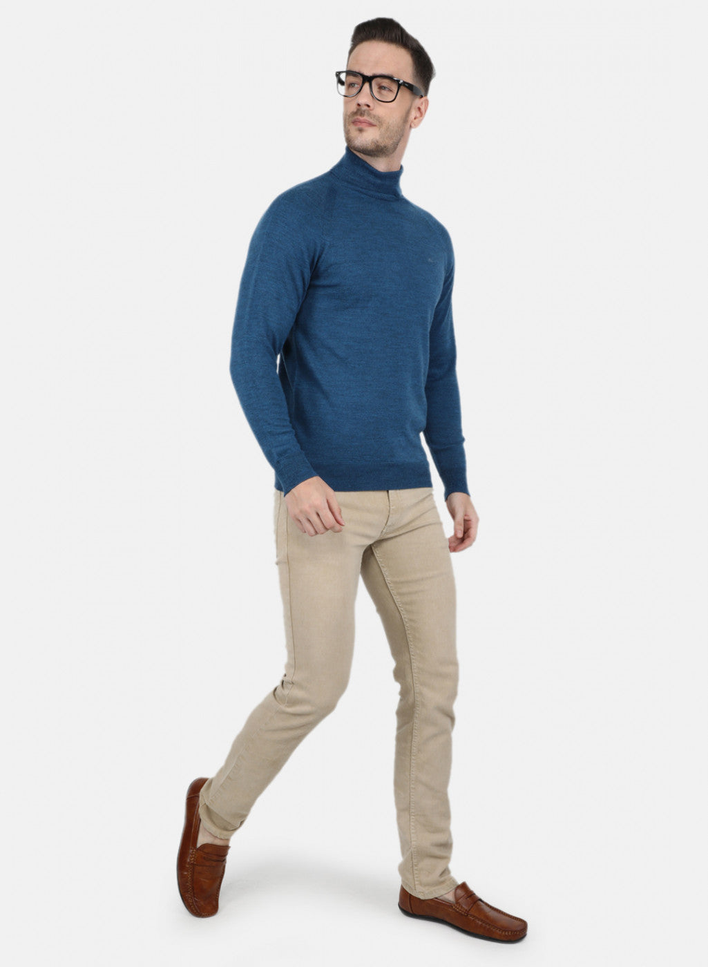 Men Blue Solid Pullover