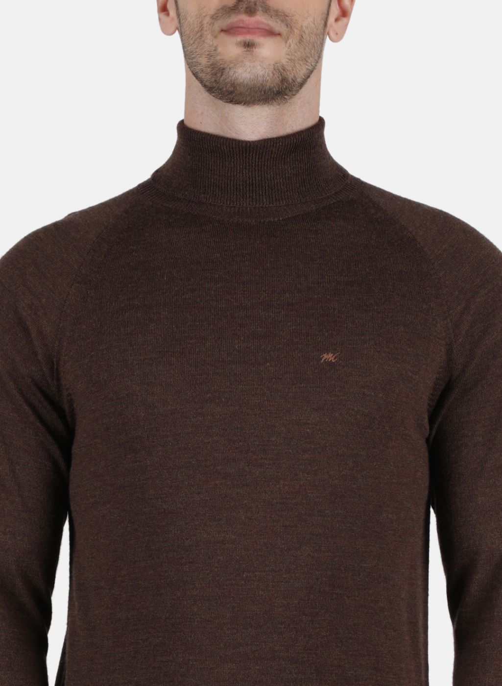 Men Brown Solid Pullover
